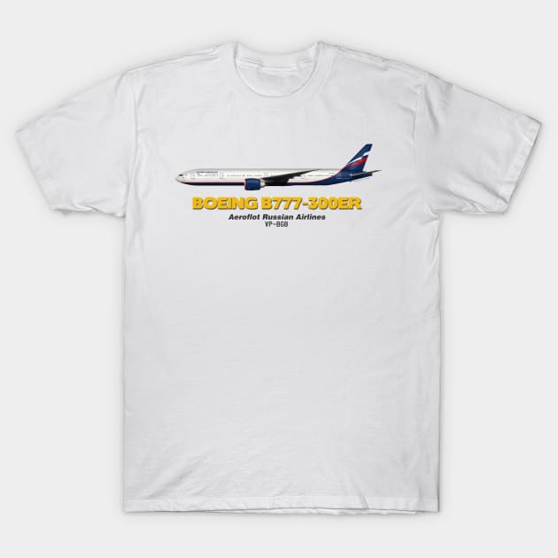 Boeing B777-300ER - Aeroflot Russian Airlines T-Shirt by TheArtofFlying